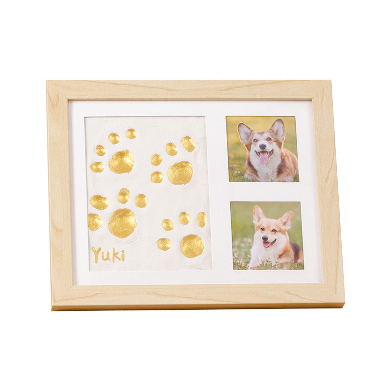 🔥DIY clay paw-print keepsake frame with space for two photos