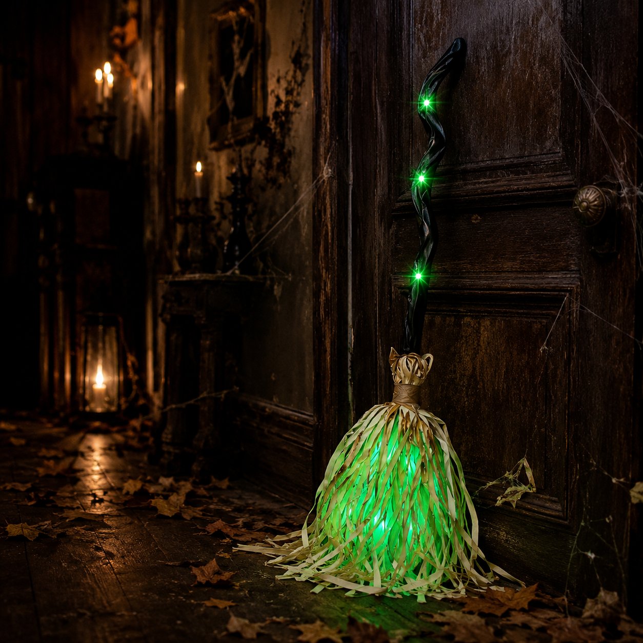 🔥 Magic Animated Witch Broom Halloween Decoration