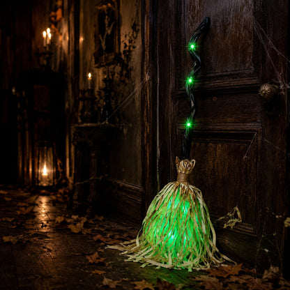 🔥 Magic Animated Witch Broom Halloween Decoration