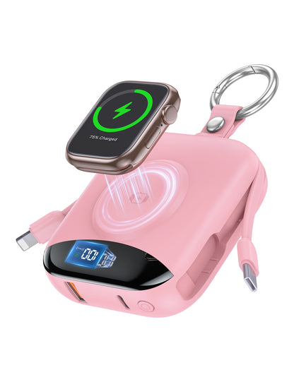🎖️Portable Charger 10000mAh w/Built-in Cables & iWatch Charger
