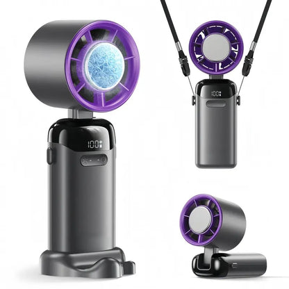 🔥2026 Upgraded Multifunction Portable Fan – 4-in-1 Handheld, Desk & Neck Fan with 200 Adjustable Speeds, 21,000 RPM Turbo, 3600mAh USB Rechargeable, Foldable & Adjustable for Travel & Home ❄️💨