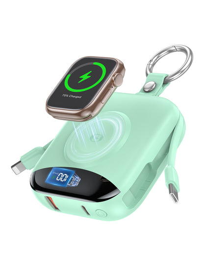 🎖️Portable Charger 10000mAh w/Built-in Cables & iWatch Charger