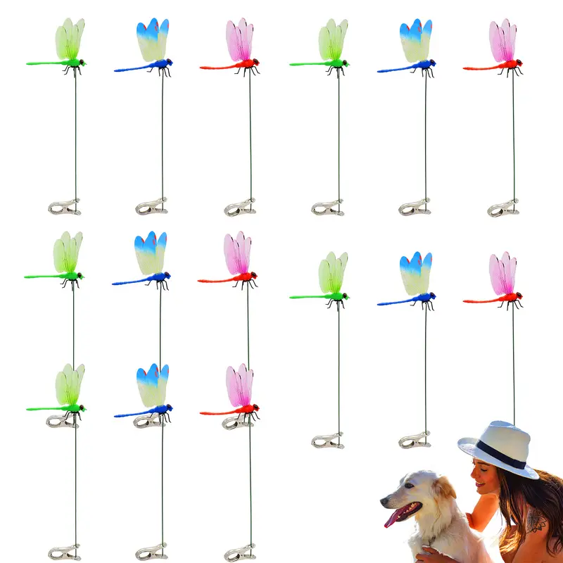 🎖️2026 Summer Hot Sale 49% OFF🔥24 Pack 3D Dragonfly Clips, Fake Dragonflies with Stakes