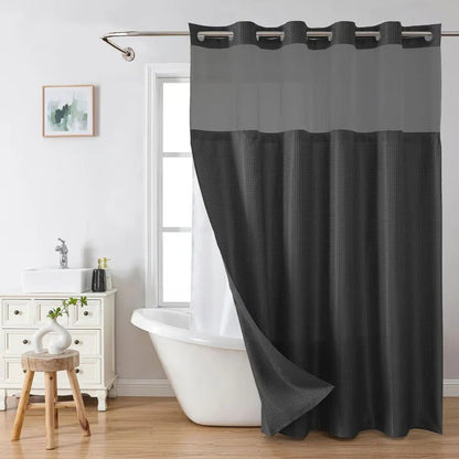 🔥No Hook Shower Curtain with Snap in Liner