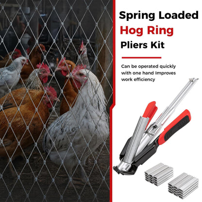 ✨Spring-Loaded Hog Ring Pliers Kit with 500 C-Clips