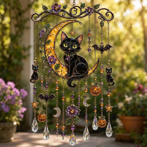 🔥👻 Halloween Suncatcher Wind Chime – Cute Spooky Hanging Decor 🎃