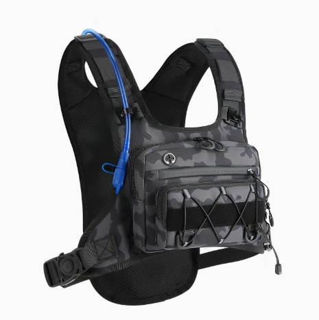 ✨Men’s 2L Tactical Hydration Running Vest – Lightweight Adjustable Chest Pack💧