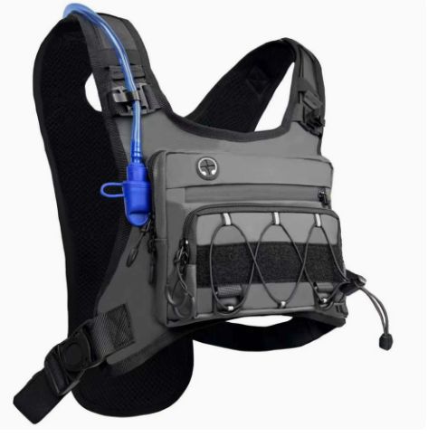 ✨Men’s 2L Tactical Hydration Running Vest – Lightweight Adjustable Chest Pack💧