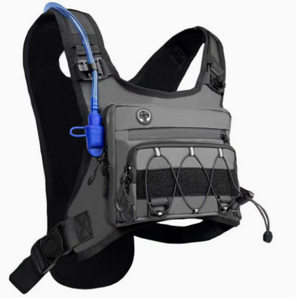 ✨Men’s 2L Tactical Hydration Running Vest – Lightweight Adjustable Chest Pack💧