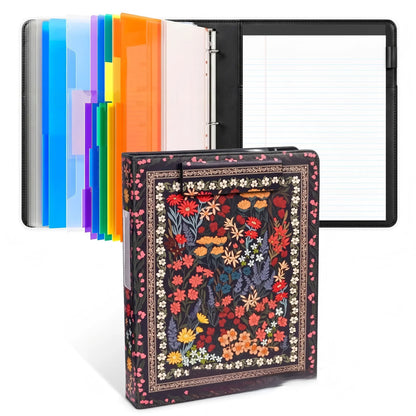 🎖️PU Leather 3-Ring Binder Clipboard with Storage & Magnetic Clip
