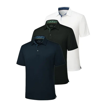 ✨3-Pack Men’s Polo Shirts - Soft Cotton, Short Sleeve Comfort