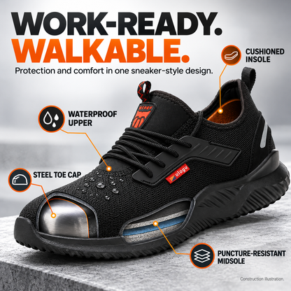 🔥Lightweight Waterproof Steel Toe Safety Sneakers