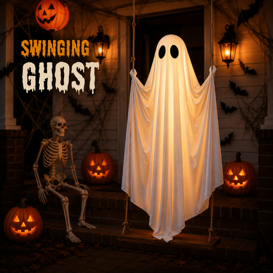 ✨Halloween Hanging Swinging Ghost（Free Wizard Hat Included）
