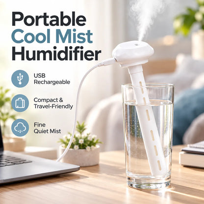 🎁Portable Mini USB Humidifier – Compact Cool Mist for Home & Travel