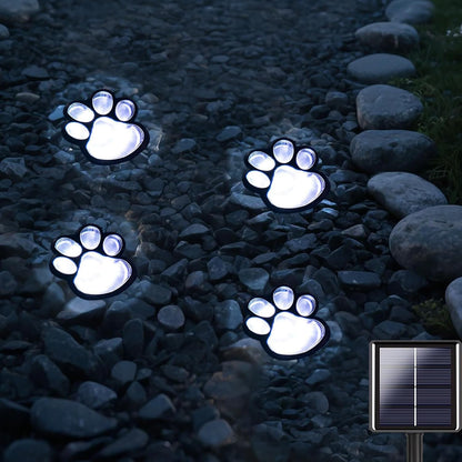 🎖️Paw Print Solar Lights - Set of 4 Pack Dog Animal Lights Waterproof