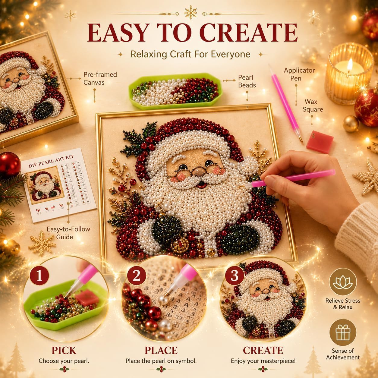 🎖️DIY Christmas Pearl Diamond Art Painting Art Kit