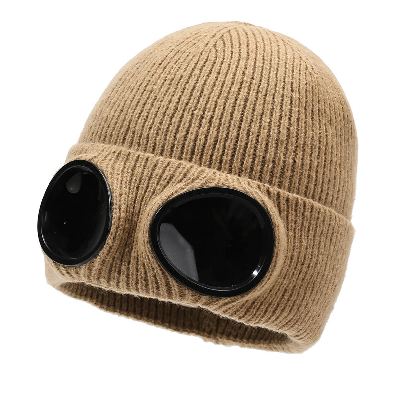 🎖️MansWill Winter Beanie Hat with Removable Goggles for Men & Women