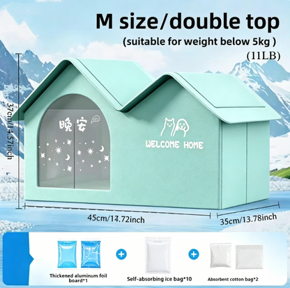 🔥Pet Air Conditioned house(Free ice bag 10+ water absorbent cotton bag*2+ cold-proof pad*1]