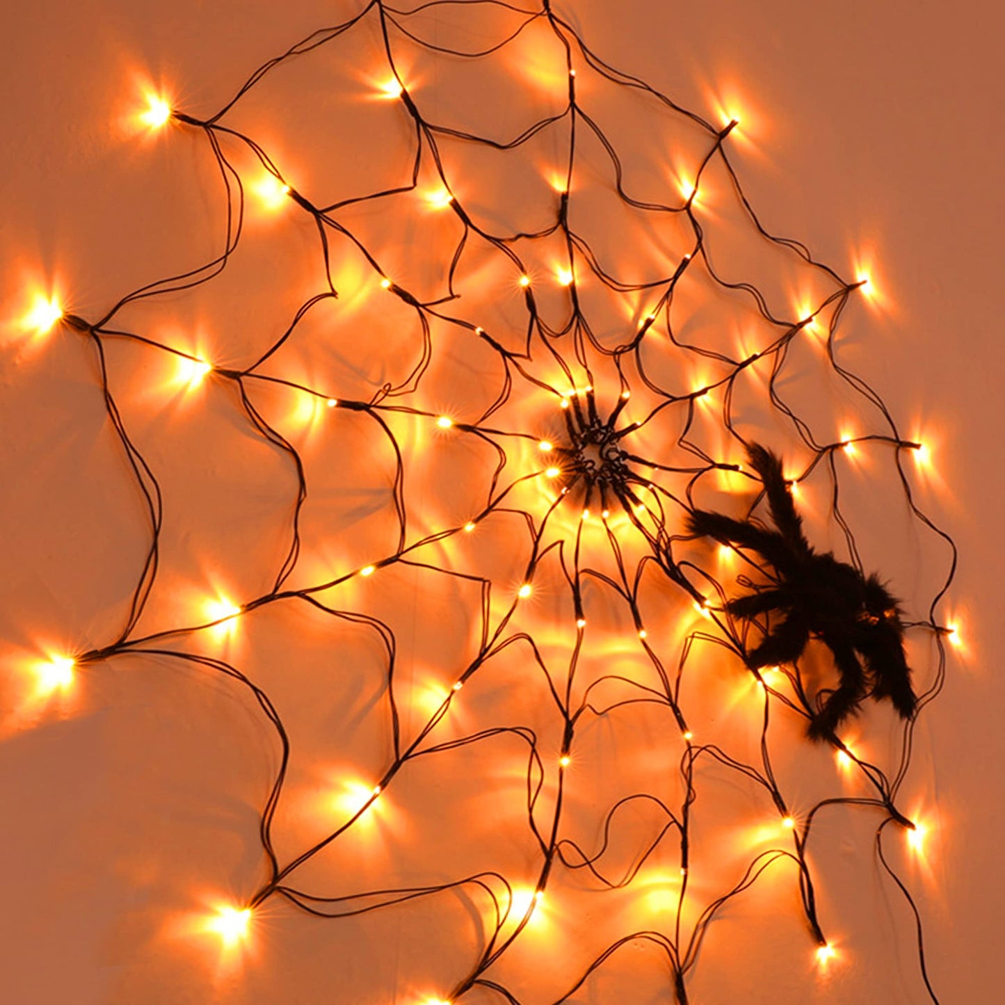 🔥🎃 Halloween LED Giant Spider Web Light