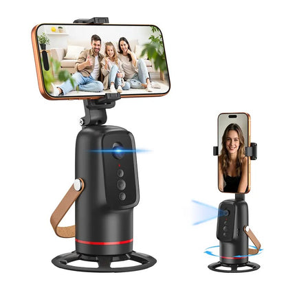 🎖️Auto Face Tracking Phone Holder with Gesture Control, 360° Auto Rotating