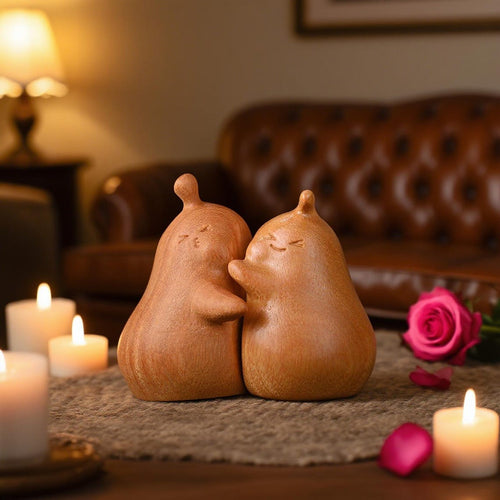 🎖️Golden Rosewood Couple Figurines: Meaningful Anniversary Gift, Unique Never Part Couples Gift