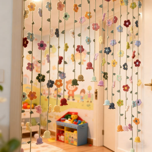 ✨Hand-Crocheted Flower Door Curtain
