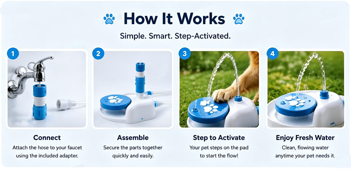 ✨Pawsip Outdoor Step-Activated Dog Water Fountain