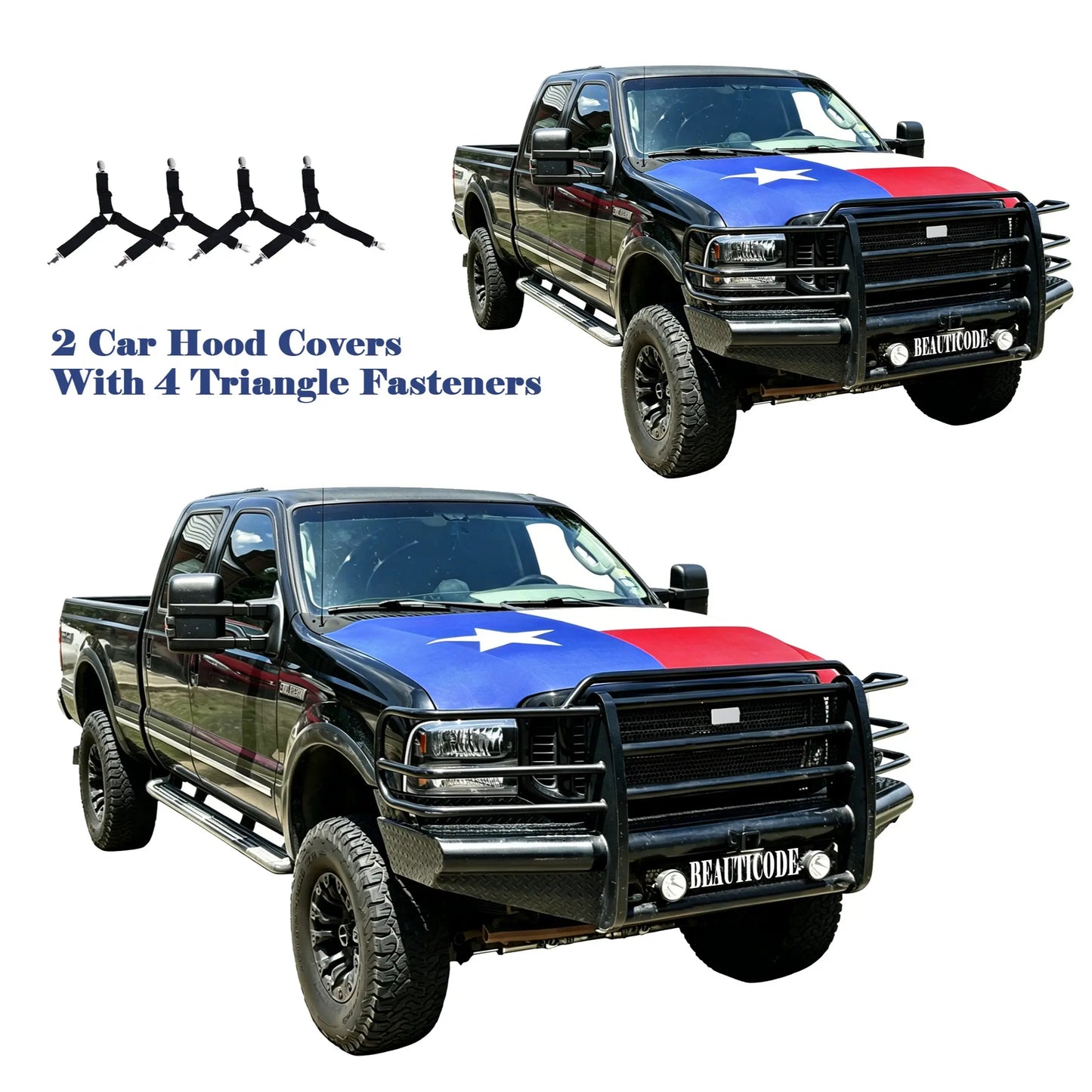 ✨🦅American Flag Car Hood Cover With Dual Triangle Clips Fits Trucks SUVs Sedans Jeep Commemorative Edition