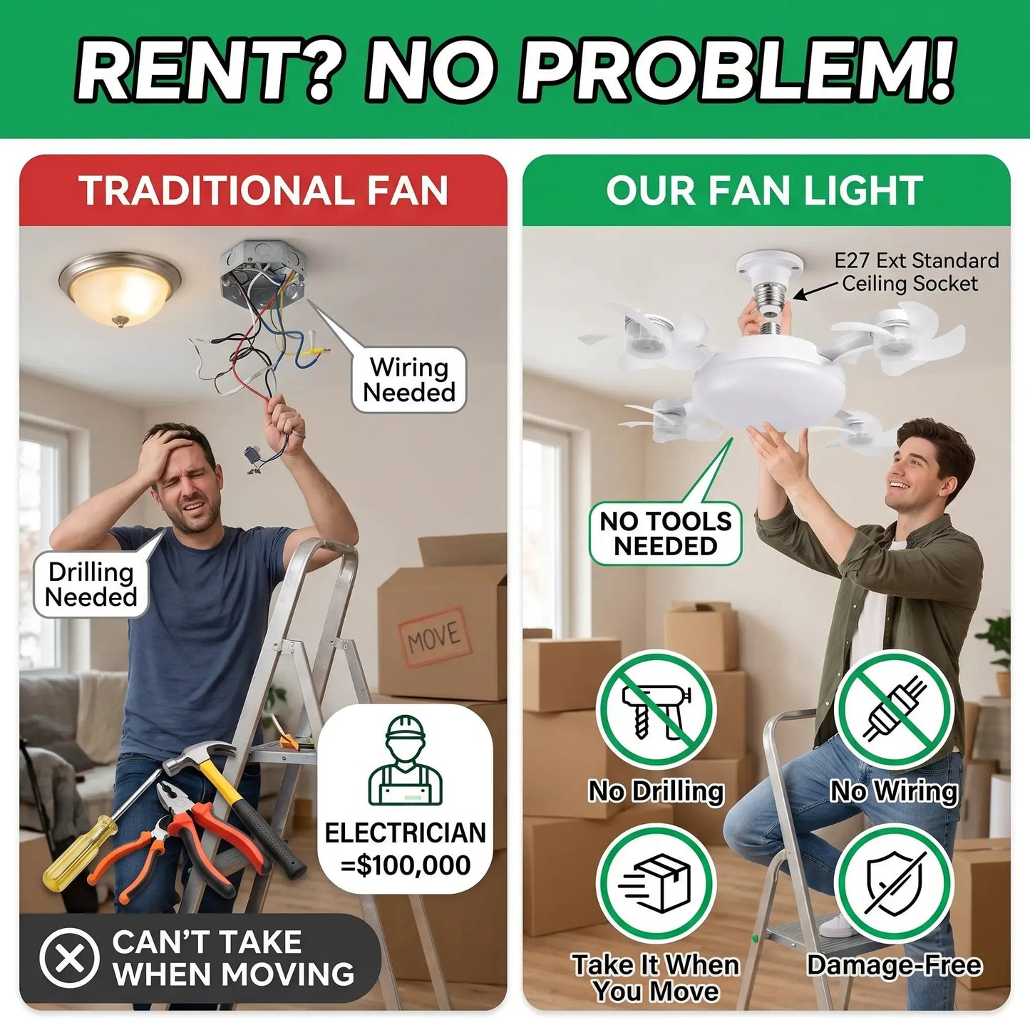 ✨24-Hour Flash Deal⏰Ceiling Fan Light with Remote Control💡❄️