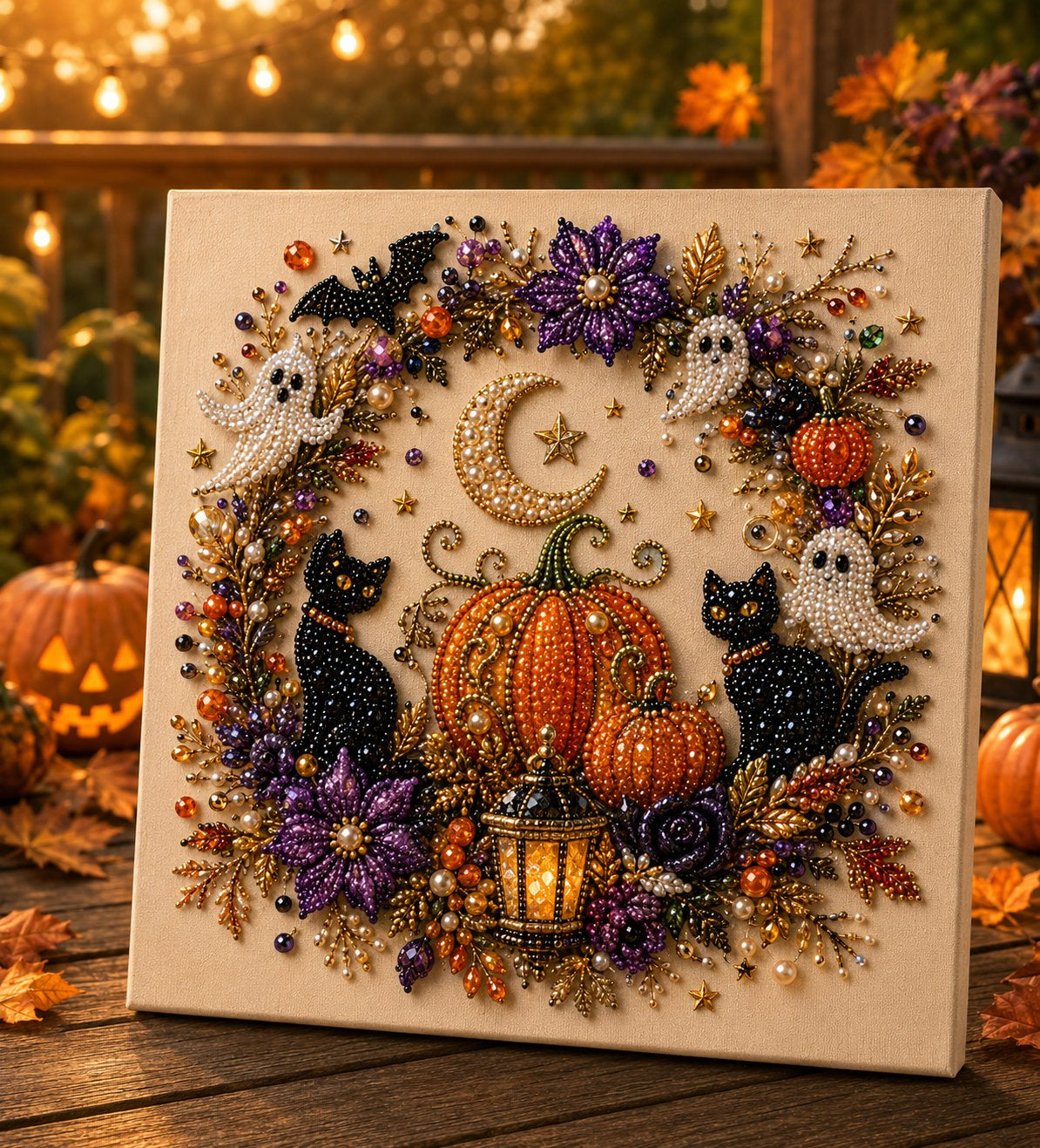 🔥👻 Halloween Pearl Art DIY Kit – Turn Tiny Pearls into Spooky-Cute Magic