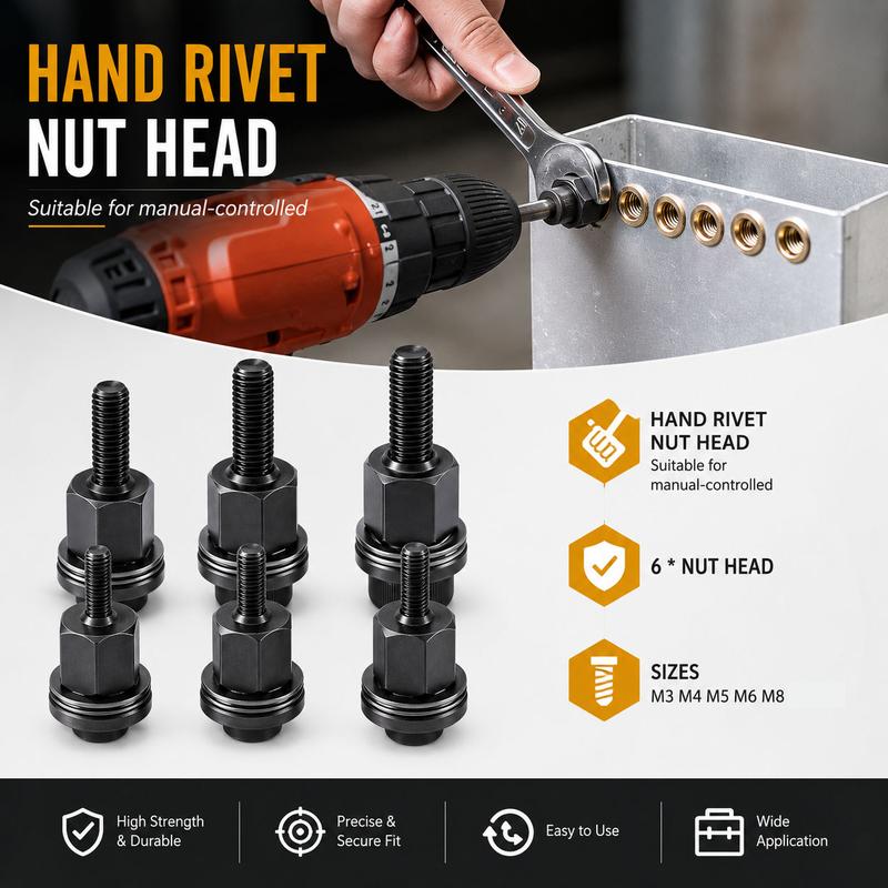 ✨Limited Time 50% Off✨Head Rivet Nut Tool, M3 M4 M5 M6 M8 M10 Rivnut Kit
