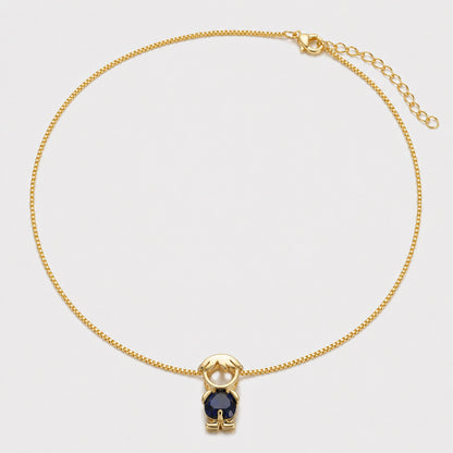 🔥Brass Custom Heart Birthstone Necklace With 1-6 Family Charms