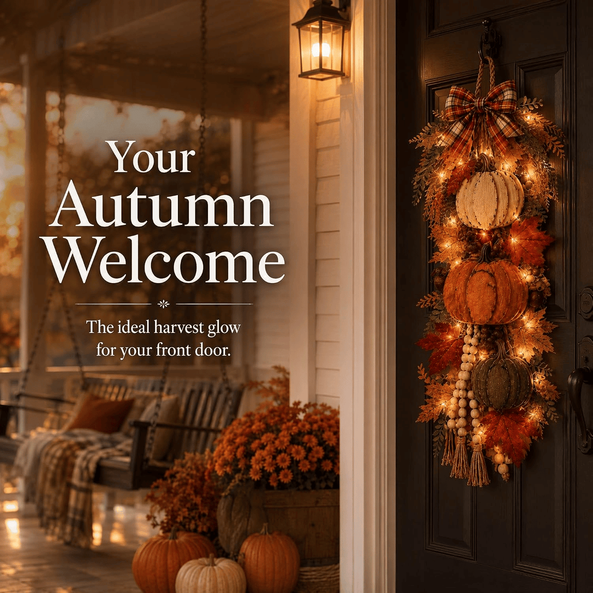 🔥Rustic Wooden Pumpkin Door Hanging🎃