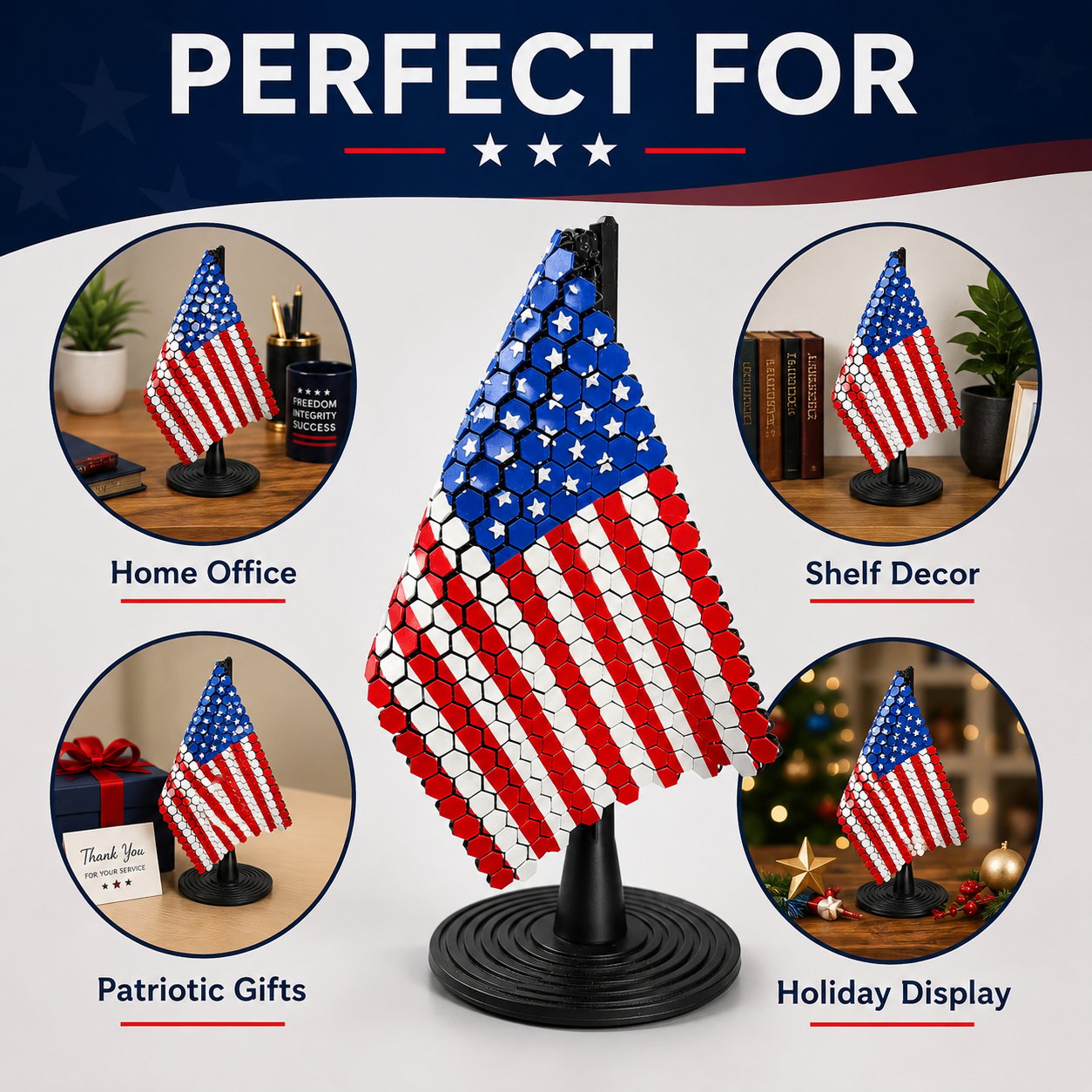✨🇺🇸 Flag Chain Mail Patriotic Desk Decor