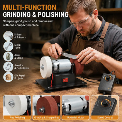 🔥Mini Bench Grinder with 2 Grinding Wheels