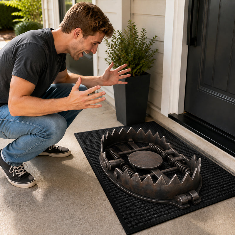 ✨ 3D Trap Illusion Door Mat – Funny Halloween Prank Entrance Rug🎃
