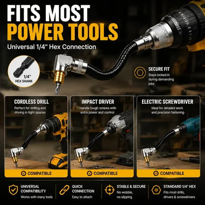 🔥Right Angled Electric Drill Corner Attachment Tool