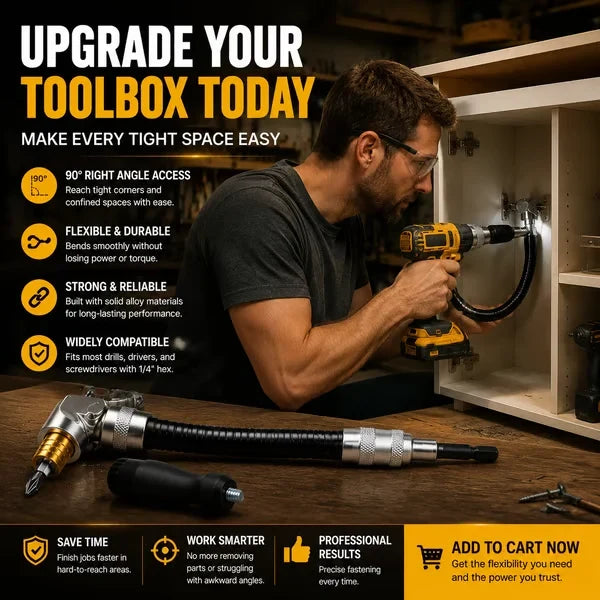 🔥Right Angled Electric Drill Corner Attachment Tool