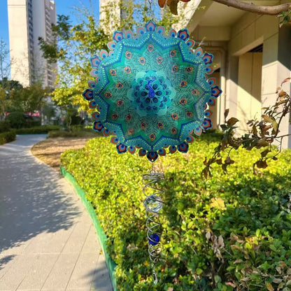 🔥🌿 Mandala Rotating Peacock Wind Chime