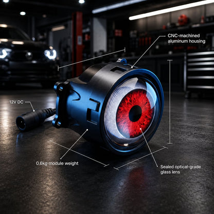 🔥👁️Animated Demon Eye LED Projector Headlight Kit