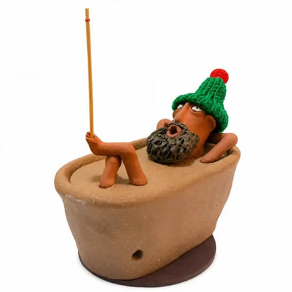 ✨ Lazy Bath Man Incense Burner 🛁🧘