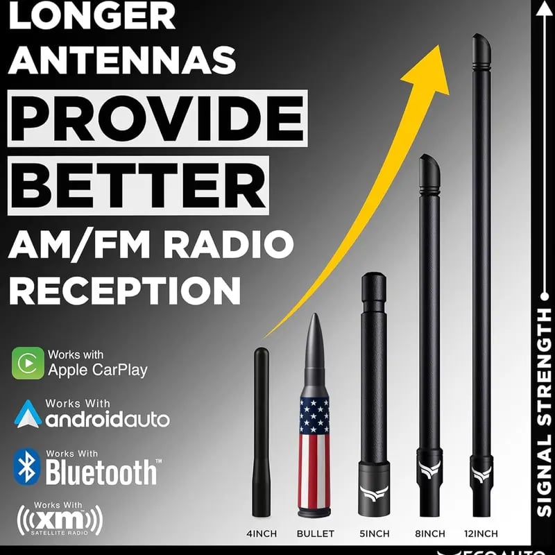 🎖️Hot Sales 49% OFF🔥50 Cal Badass Bullet Antenna for Ford Dodge GMC Chevy & Jeep 200
