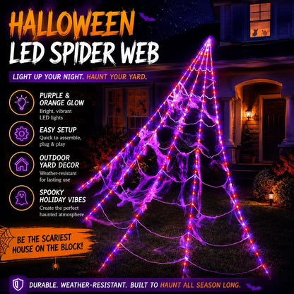 ✨Halloween Early Sale🕷️ Glowing Spider Web LED Lights🎃