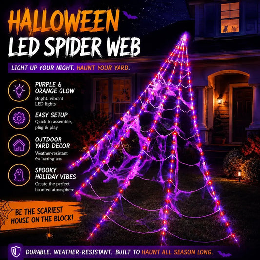 ✨Halloween Early Sale🕷️ Glowing Spider Web LED Lights🎃