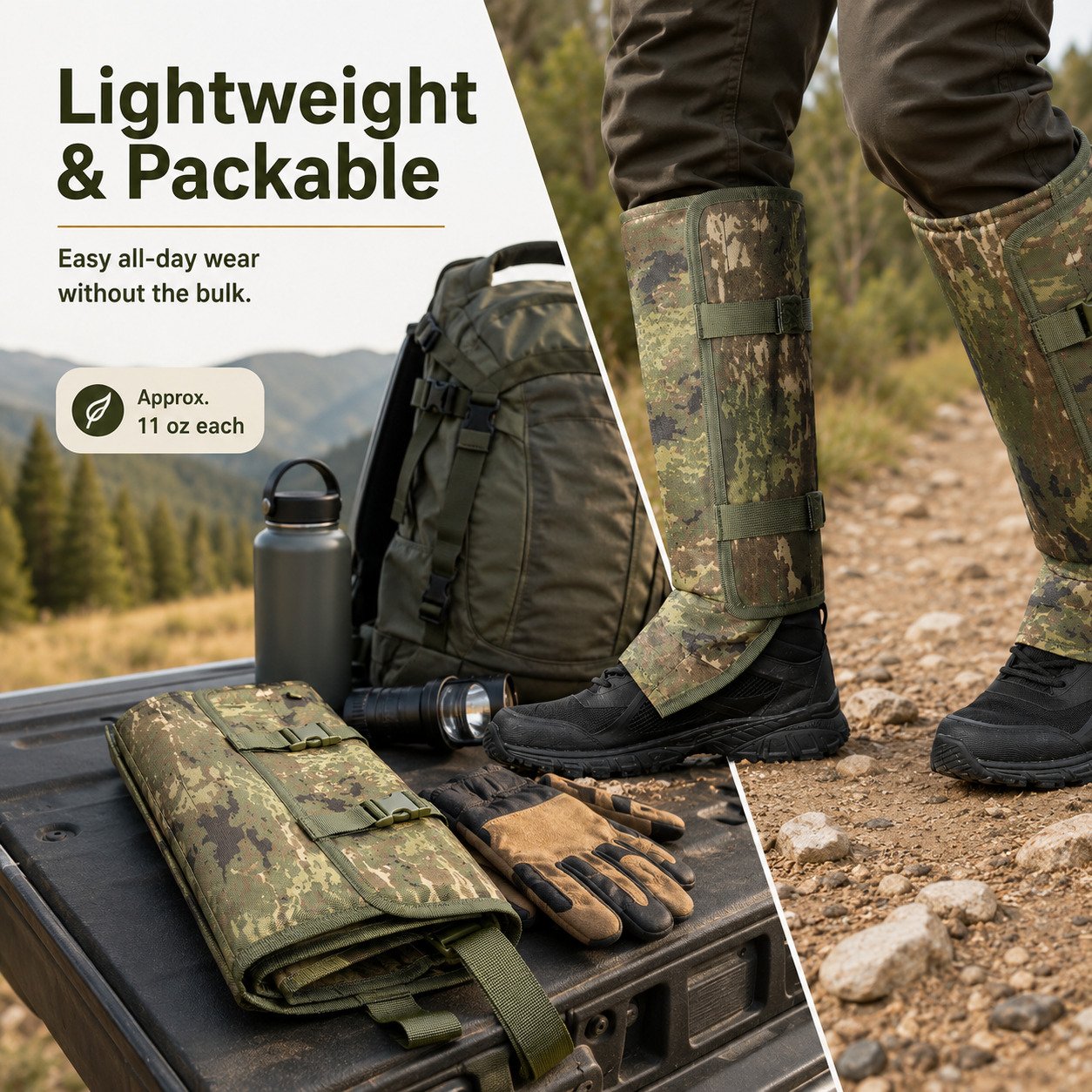 ✨🐍Unisex Adjustable Snake-Resistant Leg Gaiters, outdoor hunting leg protection against puncture wounds