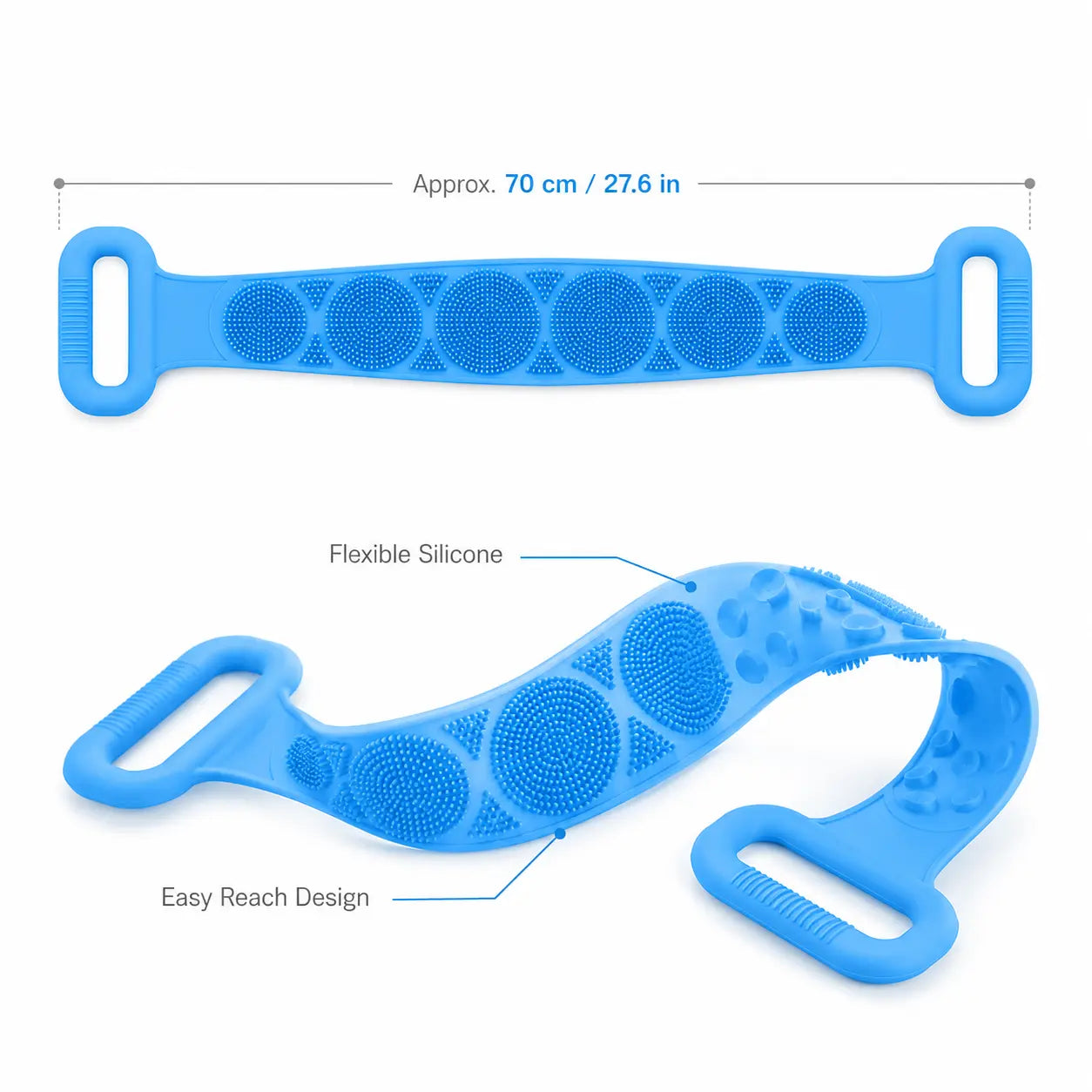 🔥Silicone Bath Brush, Double-Sided Back Scrubber for Body Cleansing & Exfoliating