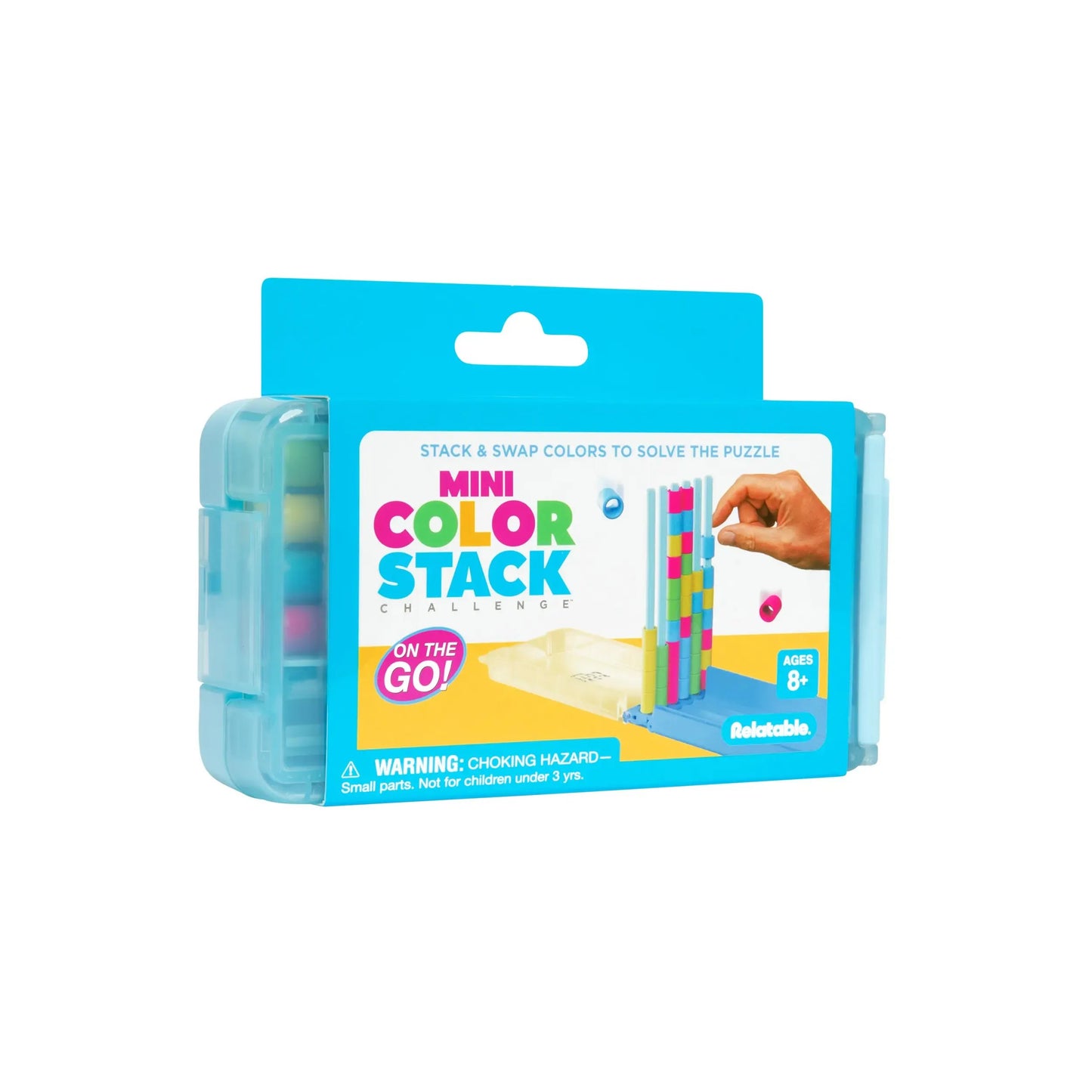 🎖️Mini Color Stack Challenge 🎯 – Portable Brain Teaser Travel Game with 40 Color Rings ✈️