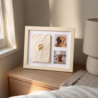 🔥DIY clay paw-print keepsake frame with space for two photos