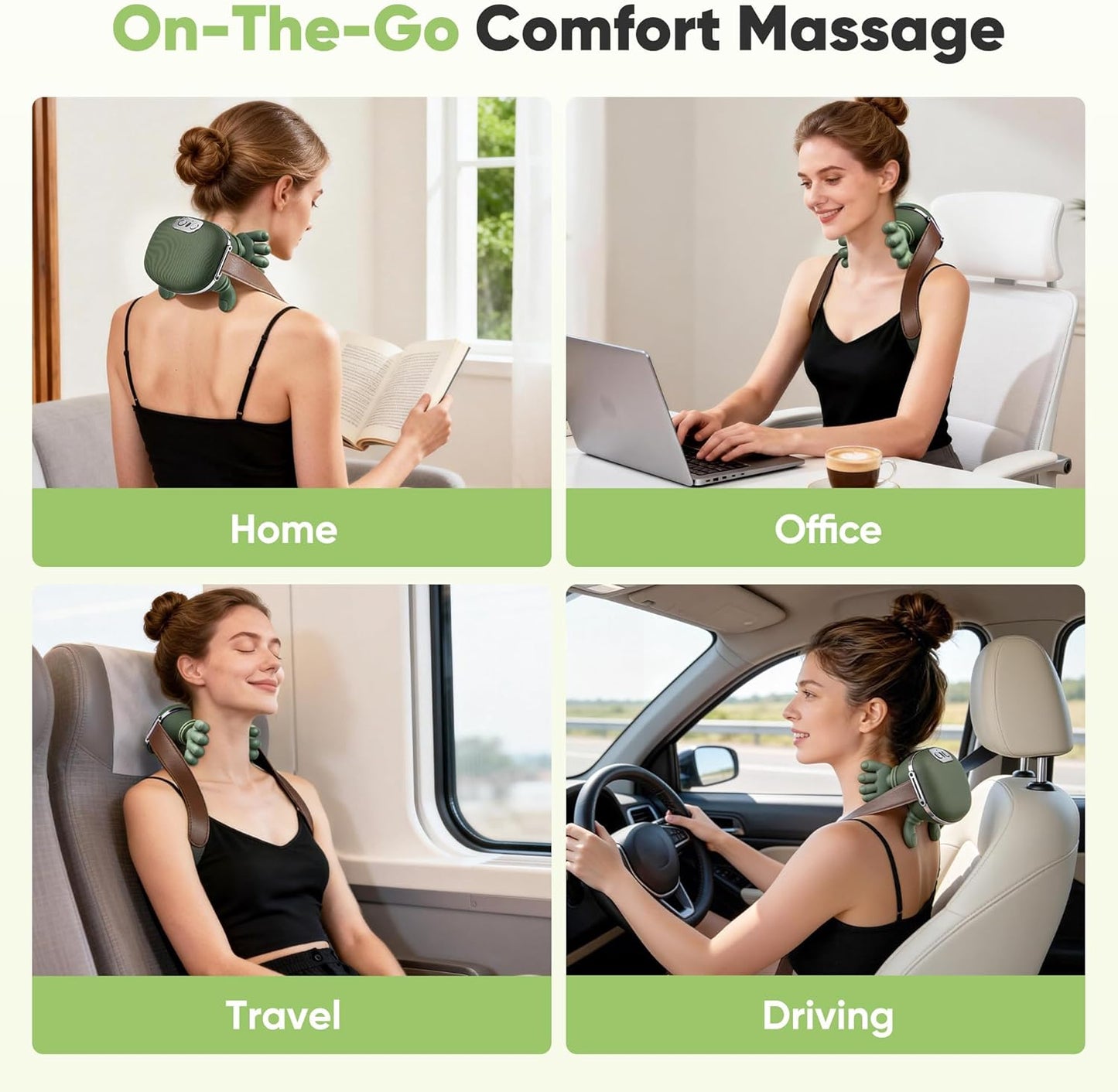 🎖️Shoulder and Neck Massager, Bionic Heated Massager, Neck Massager with Fingers, 4D Kneading Massage