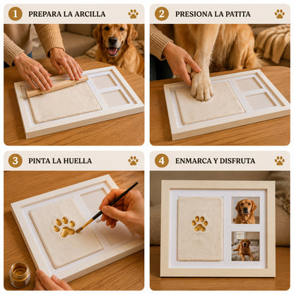 🔥DIY clay paw-print keepsake frame with space for two photos